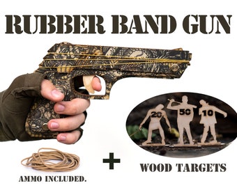 Husband Gift, Dragon Rubber Bands Gun With Zombies Targets. Gift For Man, Rubber Band Gun. Men's Gift, Boyfriend Gift, Boy's Gift