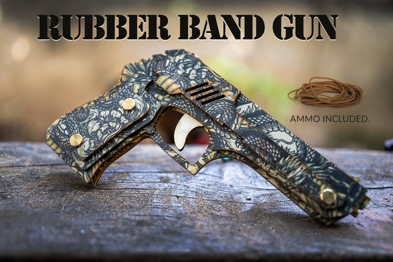 Christmas Gift, Rubber Band Gun. Gift For Boy, Husband Gift, Rubber Band Pistol