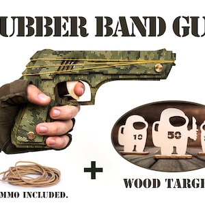 Christmas Gift, Army Rubber Band Gun, Among Us Targets. Gift For Boy, Husband Gift, Christmas Gift for him, Rubber Band Pistol