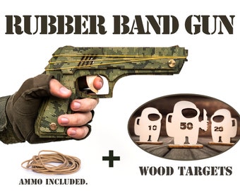 Christmas Gift, Army Rubber Band Gun, Among Us Targets. Gift For Boy, Husband Gift, Christmas Gift for him, Rubber Band Pistol