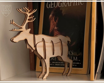 Deer DIY Kit, Animal Figure Gift For Boy, Do It Yourself Kids Gift, Birthday Kids Gift, Woodland Decoration, Wooden Deer DIY Kit Crafty Gift