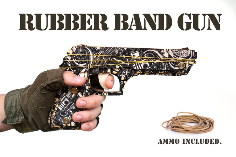 Christmas Gift, Rubber Band Gun. Christmas Gift for him, Rubber Band Pistol