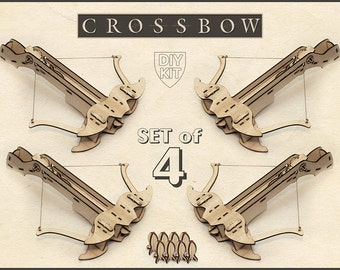 Group Gifts, Set Of 4 Wood Crossbow DIY Kits, Christmas Gift For Him, Father, Husband Boyfriend And Son. Christmas Gift, Men's Gift, cousin