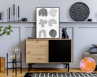 Printable Abstract Wall Art | Minimal Modern Shapes | Neutral Home Decor Digital Download