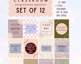 Inclusive Classroom Posters: Motivational Wall Art Prints (Digital Download)
