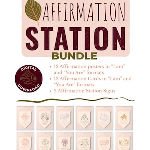 Printable Classroom Posters, Growth Mindset Affirmation Station, Affirmation Station Mirror, Affirmation Station Kids, Affirmation Station