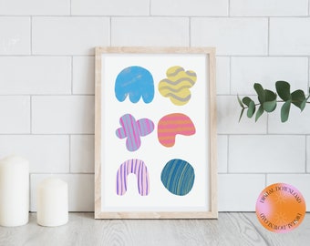 Printable Abstract Wall Art | Minimal Modern Shapes | Neutral Home Decor Digital Download