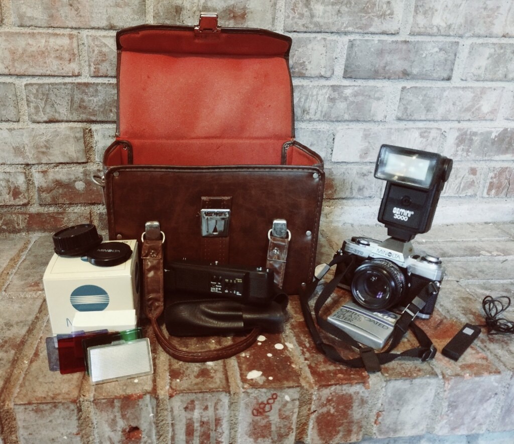 Minolta Sac À Appareil Photo Sac À Bandoulière Noir Argent