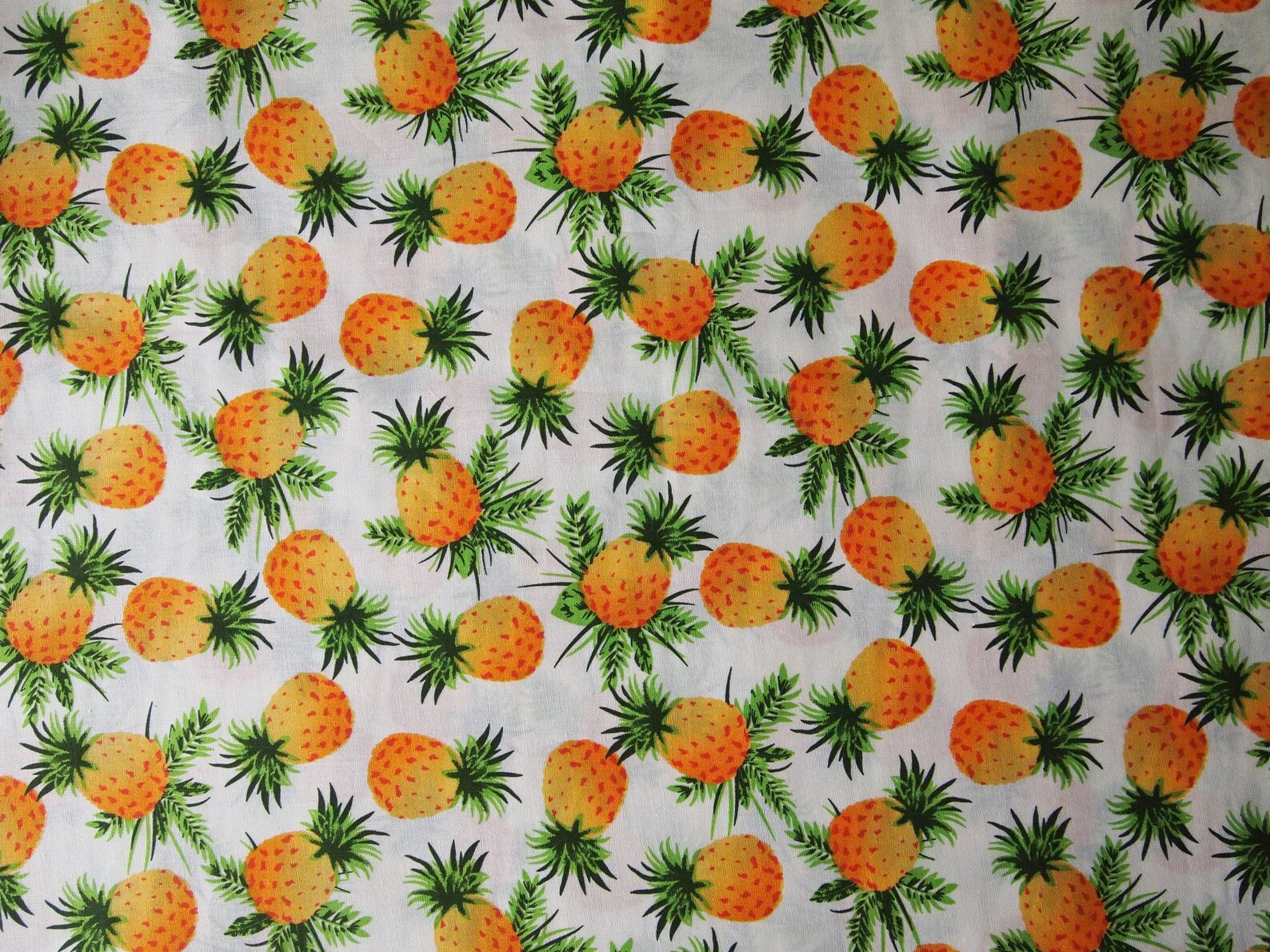 Pineapple Print Fabric 100 Cotton Sold by the Metre. UK Etsy