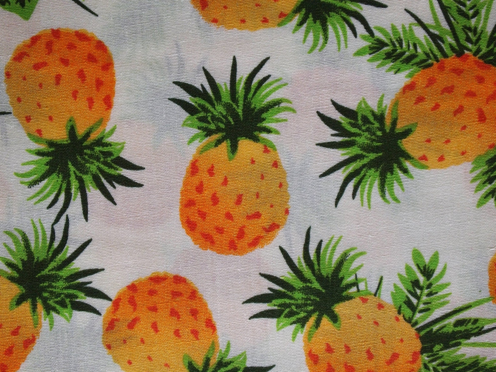 Pineapple Print Fabric 100 Cotton Sold by the Metre. UK Etsy