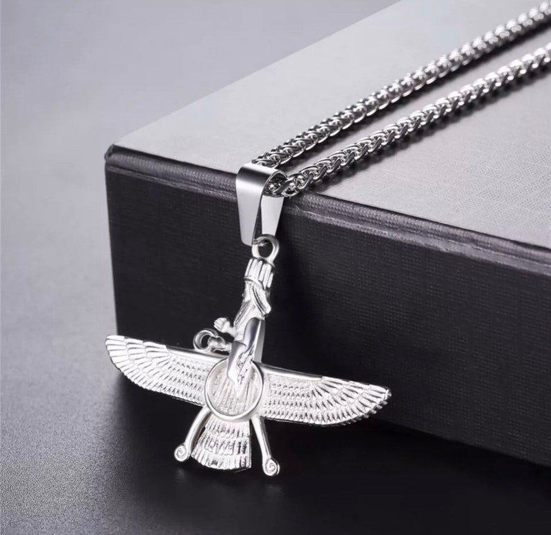 Farvahar Ahura Mazda Gold Plated Necklace with Gold Plated 16 Etsy