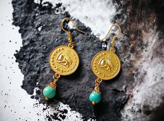 Coin style earrings clearance