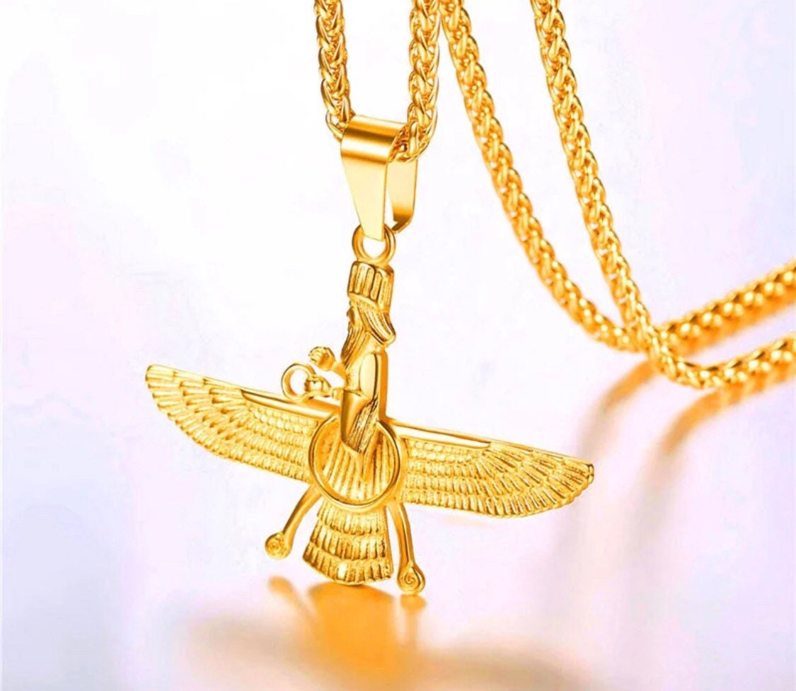 Farvahar Gold Plated Necklace With Gold 