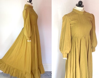 Vintage LAURA ASHLEY Made in Wales gown maxi DRESS / 1960s 70s 80s
