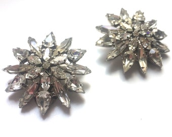 Butler & Wilson strassteentjes clip op oorbellen jaren 80 / Vogue / jaren 90 / Glamour
