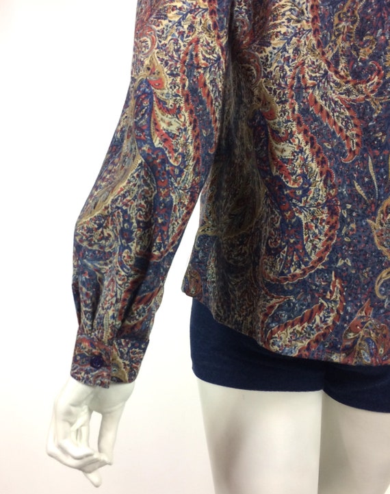 LIBERTY 1980s vintage paisley fine wool blouse /4… - image 7