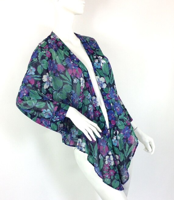 LIBERTY 80s vintage cotton gauze dress / jacket s… - image 9