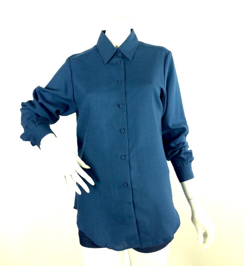 LIBERTY vintage 80s wool blouse / utility shirt / workwear 40s / 50s / Goodwood / UK 12 image 2