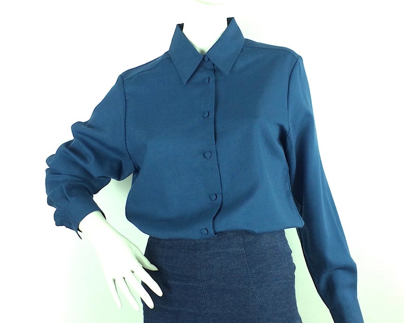 LIBERTY vintage 80s wool blouse / utility shirt / workwear 40s / 50s / Goodwood / UK 12 image 1