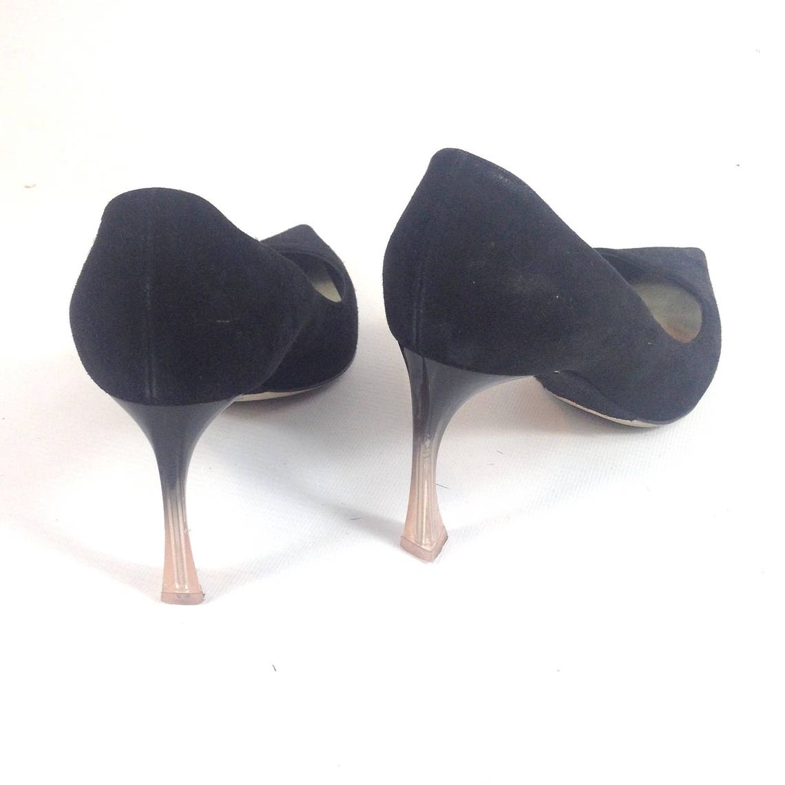 CHRISTIAN DIOR designer black suede leather SHOES high heels | Etsy