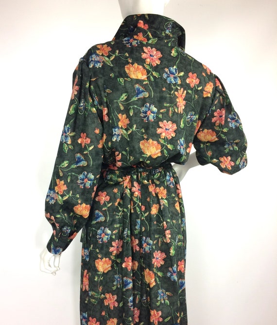 Liberty 80s vintage flower power wool shirt dress… - image 9