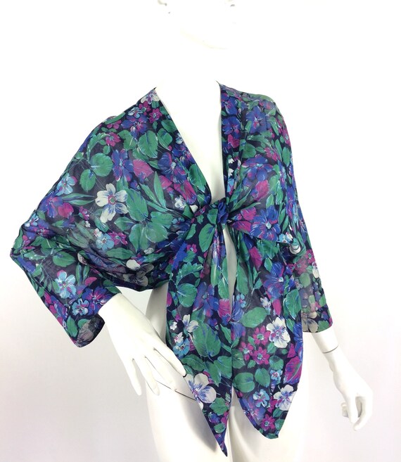 LIBERTY 80s vintage cotton gauze dress / jacket s… - image 8