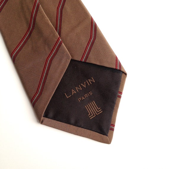 1970s LANVIN Gents designer tie / 100% Silk / Mad… - image 3