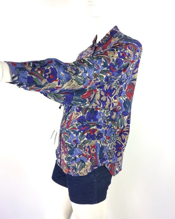 LIBERTY vintage 80s floral print silk blouse / ba… - image 7