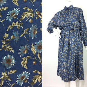 Vestido camisero vintage Liberty de los años 80 / años 40 / años 50 / bolsillos / traje / Goodwood / vestido de té / talla 14 del Reino Unido imagen 1
