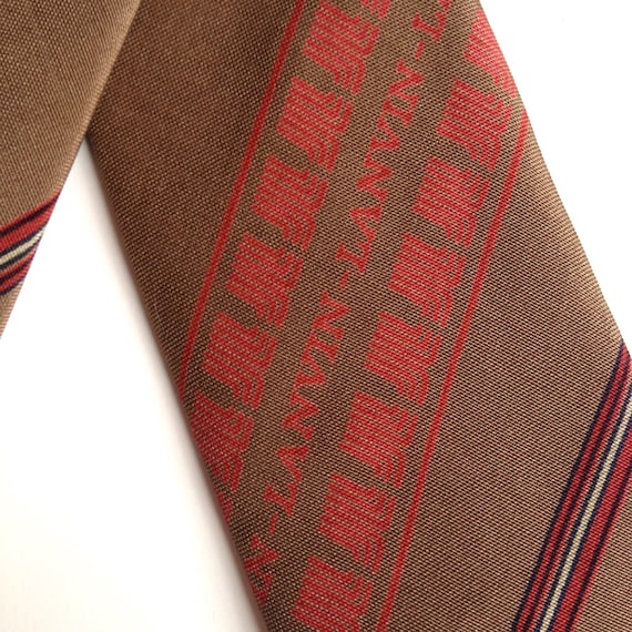 1970s LANVIN Gents designer tie / 100% Silk / Mad… - image 4