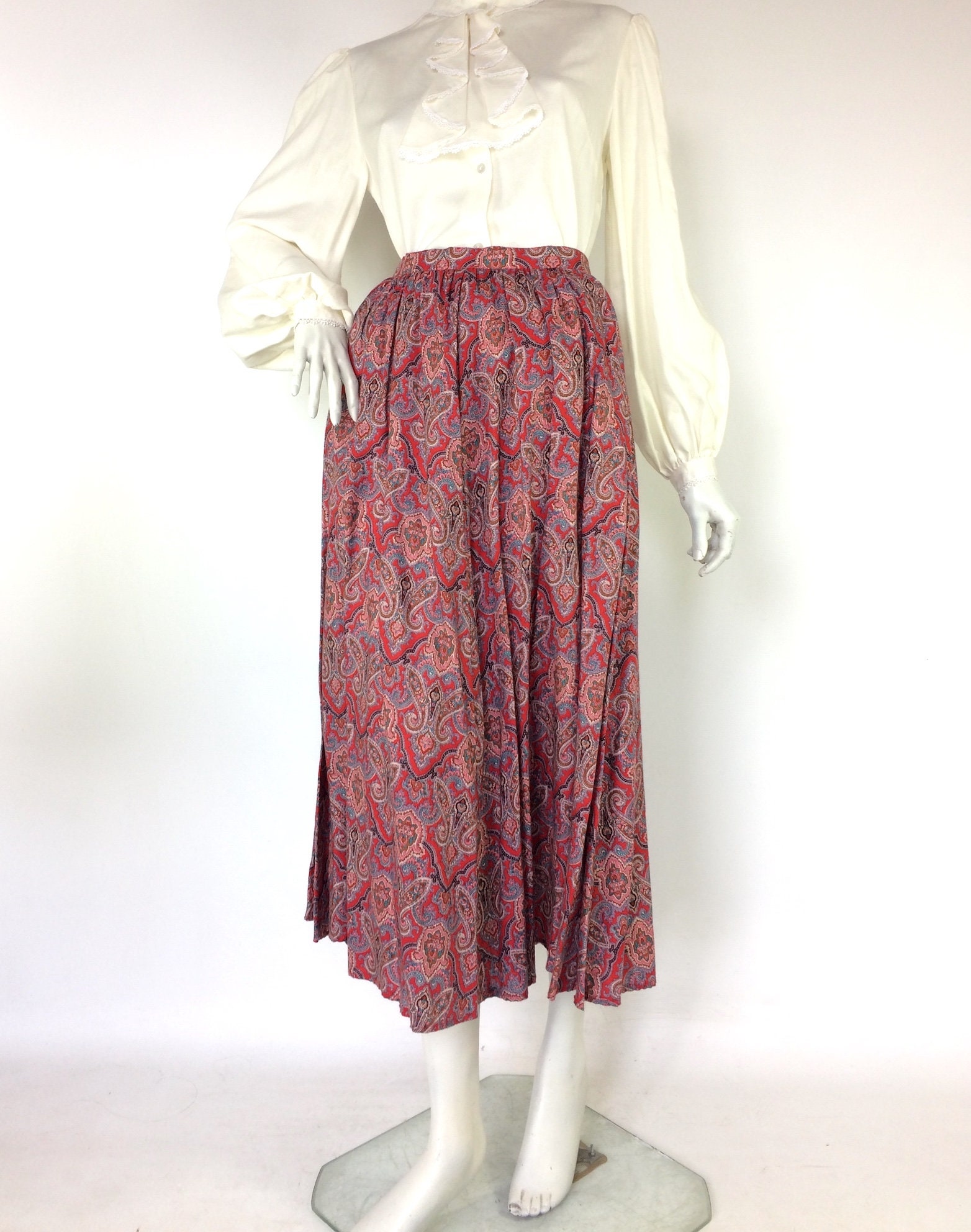 Liberty Vintage 1980s Paisley Wool Skirt / 40s / Costume - Etsy