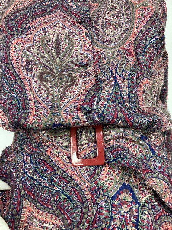 LIBERTY 80s vintage paisley wool dress / vintage … - image 4