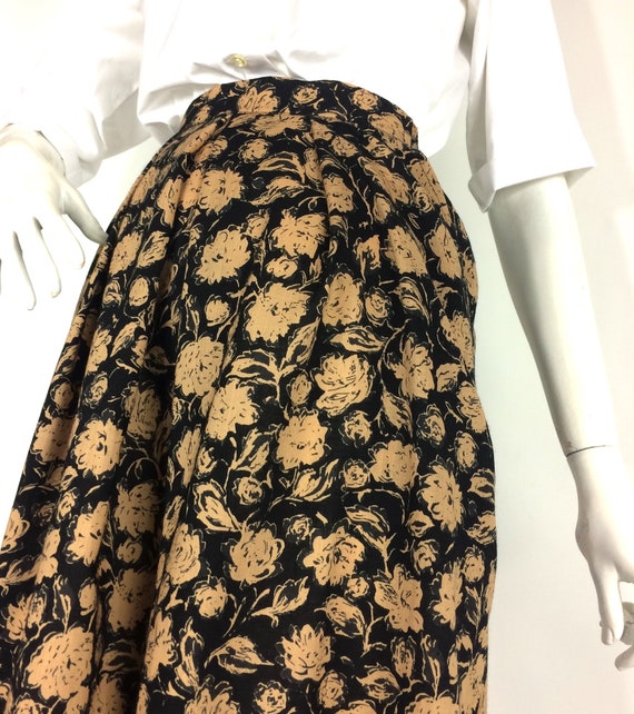 LIBERTY 80s vintage rose print wool skirt / Liber… - image 3