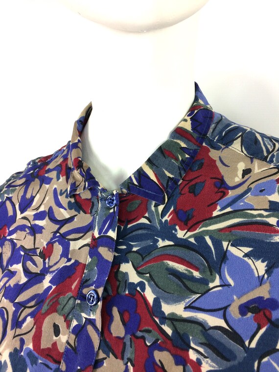 LIBERTY vintage 80s floral print silk blouse / ba… - image 4