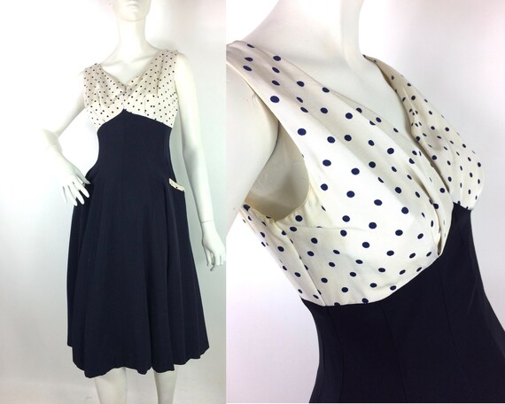 white polka dot tea dress