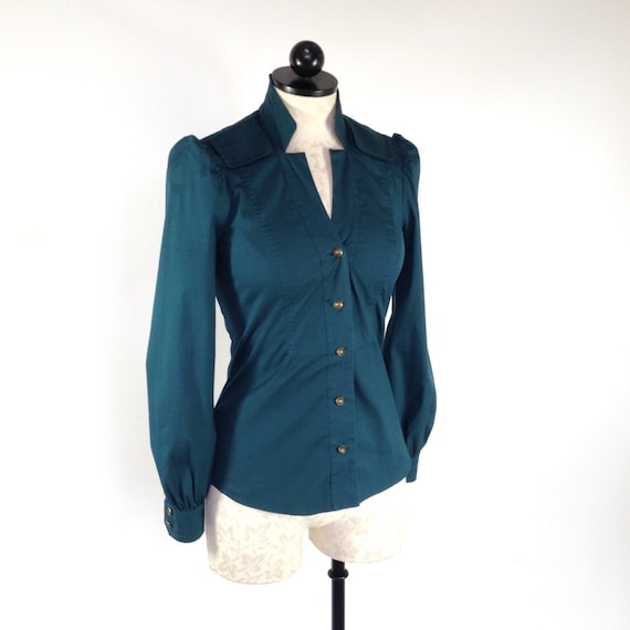 Gucci Italy tailored cotton blouse / shirt / work