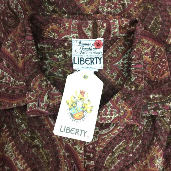 LIBERTY 1980s vintage utility paisley shirt dress… - image 10