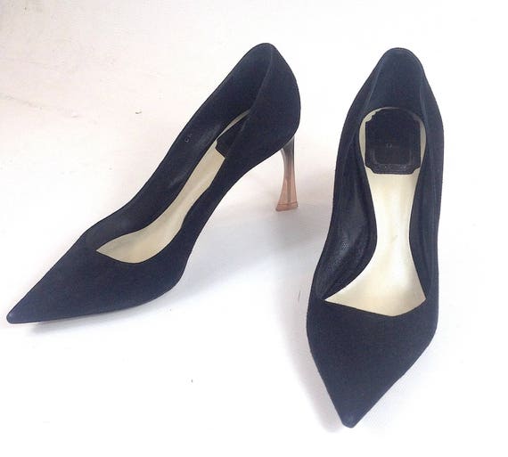 suede perspex heels