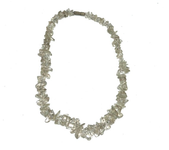 1950s vintage glass stones necklace / chain / 60s… - image 2