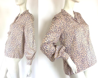 1940s vintage ditzy floral silk blouse / shirt / pretty 40s / WW2 / 50s costume / Goodwood / STUNNING