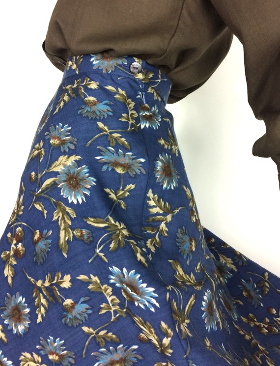 LIBERTY 80s vintage cornflower print wool skirt /… - image 2