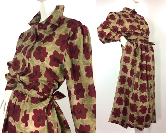 Liberty 80s vintage sunflowers shirt dress / 40s /