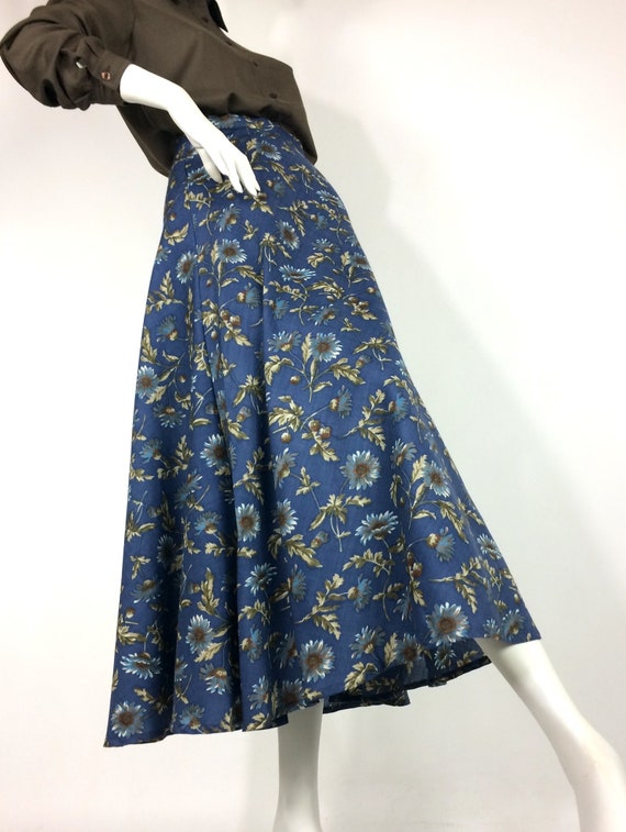 LIBERTY 80s vintage cornflower print wool skirt /… - image 6