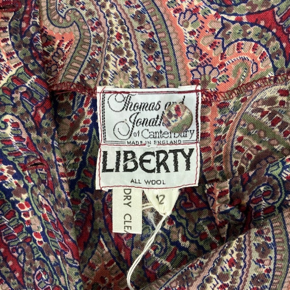 LIBERTY 80s vintage paisley wool dress / vintage … - image 9