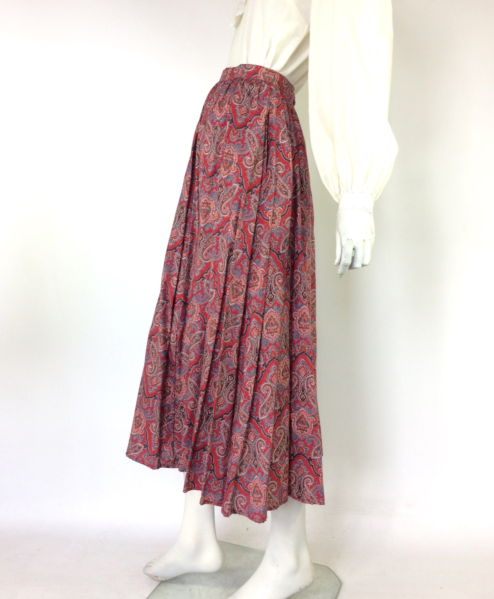 Liberty Vintage 1980s Paisley Wool Skirt / 40s / Costume - Etsy