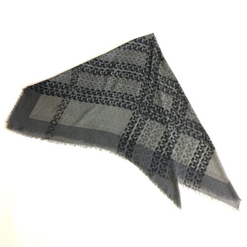 BURBERRY SILK SCARF / vintage designer shops / 1980s 90s 00S vtg / chain link