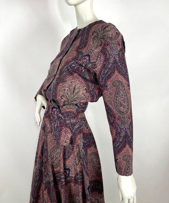 LIBERTY 80s vintage paisley wool dress / vintage … - image 5