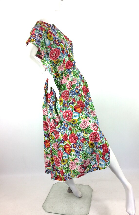 LIBERTY 80s vintage cotton tea dress / Vintage 40… - image 7