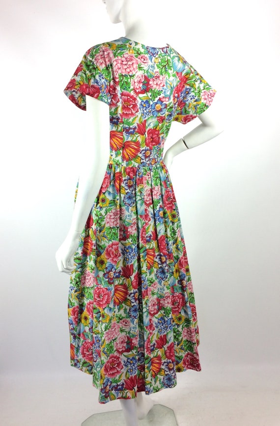 LIBERTY 80s vintage cotton tea dress / Vintage 40… - image 8