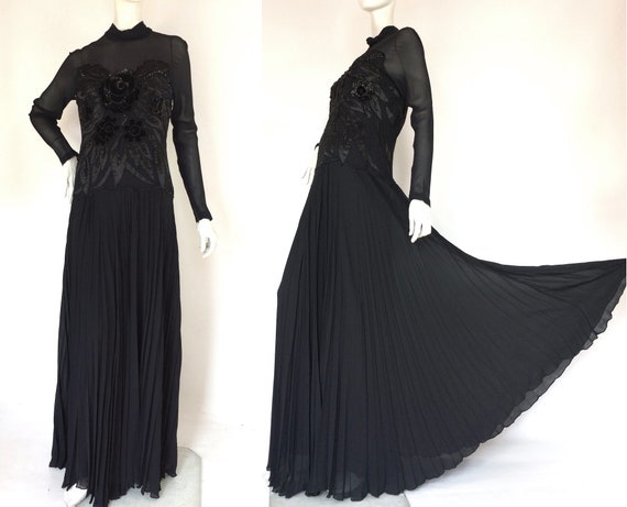 1940s Vintage heavily beaded gown / 30s / forties